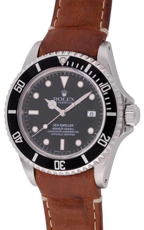 rolex sea dweller 16600 leather strap